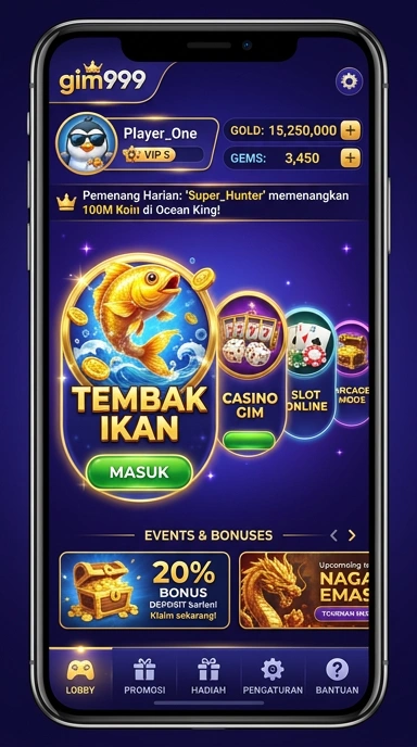Tampilan antarmuka gim999 yang ramah pengguna.